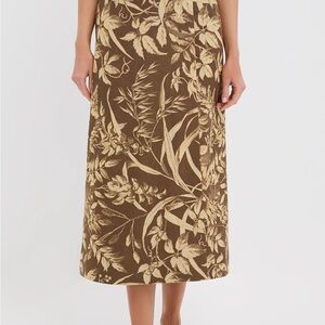 Tuckernuck x Studio McGee Margot Brown and Cream Floral Wrap Skirt